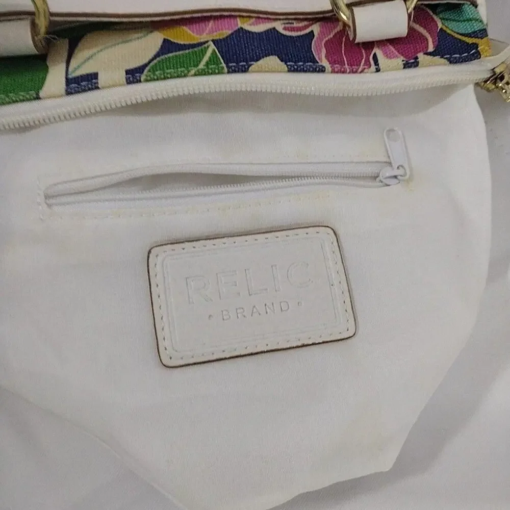 Relic Crossbody Bag Womens Small Multicolor Floral Canvas Faux Leather Purse